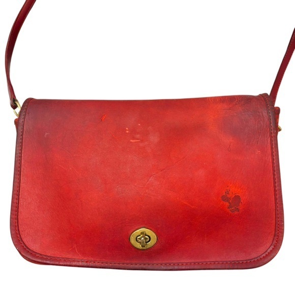 Coach vintage NYC New York City convertible clutch bag in red leather - Picture 1 of 16